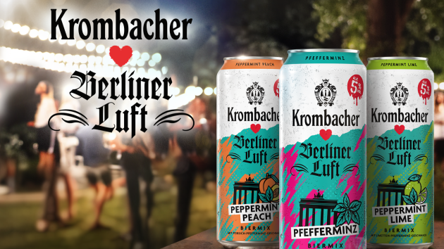 Krombacher launcht Biermix-Getränke mit Berliner Luft - Ab Mai 2024 sind die Biermixgetränke erhältlich - Quelle: Krombacher Brauerei